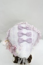 画像5: LOLITAその他(お買取対象外) / レースプリント&リボンハーフボンネットセット  ラベンダー I-26-04-08-061-LO-AC-SA-ZI (5)