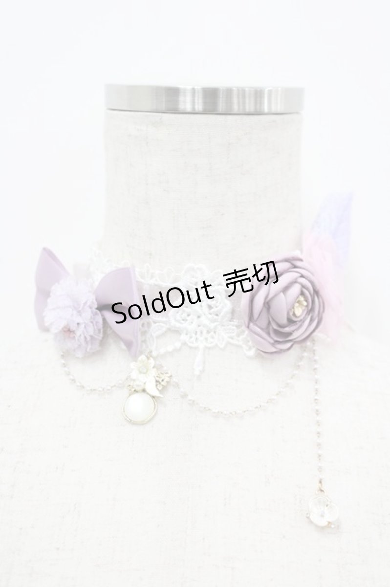 画像9: LOLITAその他(お買取対象外) / レースプリント&リボンハーフボンネットセット  ラベンダー I-26-04-08-061-LO-AC-SA-ZI (9)
