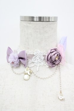 画像9: LOLITAその他(お買取対象外) / レースプリント&リボンハーフボンネットセット  ラベンダー I-26-04-08-061-LO-AC-SA-ZI