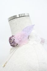 画像10: LOLITAその他(お買取対象外) / レースプリント&リボンハーフボンネットセット  ラベンダー I-26-04-08-061-LO-AC-SA-ZI (10)