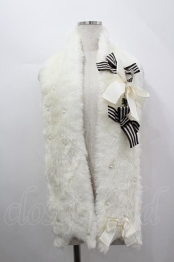 画像1: Juliette et Justine / ファーマフラー  ホワイト I-26-04-08-010-CL-ZA-SA-ZI