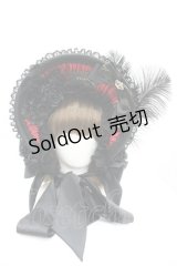 Triple fortune / ローズリボンボンネット  黒×赤 I-26-04-08-062-EL-AC-TE-ZI