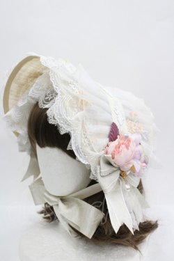 画像1: LOLITAその他(お買取対象外) / フラワーモチーフチュールレースヘッドドレスセット  白ｘベージュｘピンク I-26-04-08-063-LO-AC-SA-ZI