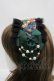 画像2: LOLITAその他(お買取対象外) / フラワープリントリボンパールヘッドドレス  黒Ｘグリーン I-26-04-08-069-LO-AC-SA-ZI (2)