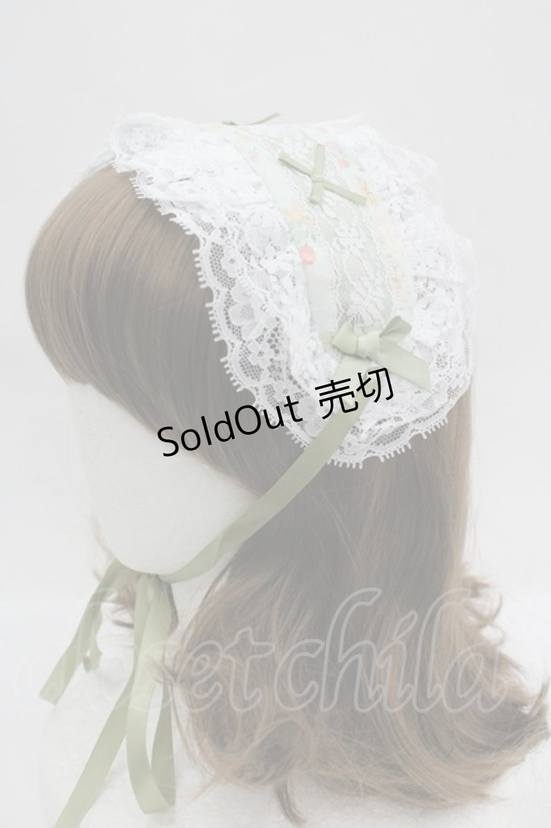 画像1: LOLITAその他(お買取対象外) / フラワーレースヘッドドレス  グリーン I-26-04-08-070-LO-AC-SA-ZI (1)