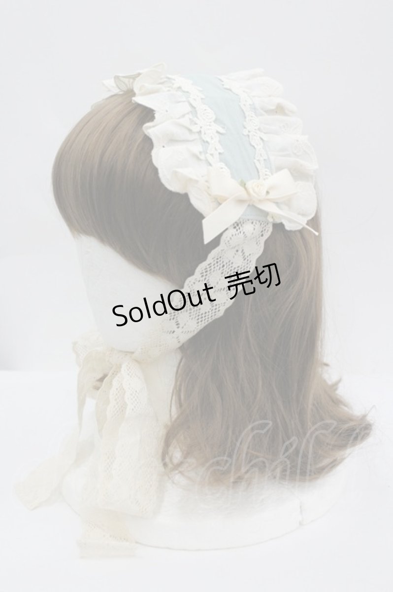 画像1: LOLITAその他(お買取対象外) / レースリボンローズヘッドドレス  サックスＸ生成り I-26-04-08-072-LO-AC-SA-ZI (1)