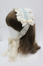 画像1: LOLITAその他(お買取対象外) / レースリボンローズヘッドドレス  サックスＸ生成り I-26-04-08-072-LO-AC-SA-ZI (1)