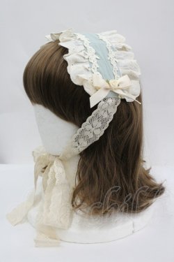 画像1: LOLITAその他(お買取対象外) / レースリボンローズヘッドドレス  サックスＸ生成り I-26-04-08-072-LO-AC-SA-ZI