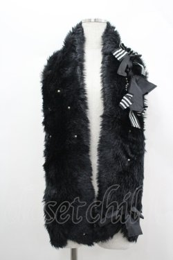 画像1: Juliette et Justine / ファーマフラー  ブラック I-26-04-08-011-CL-ZA-SA-ZI