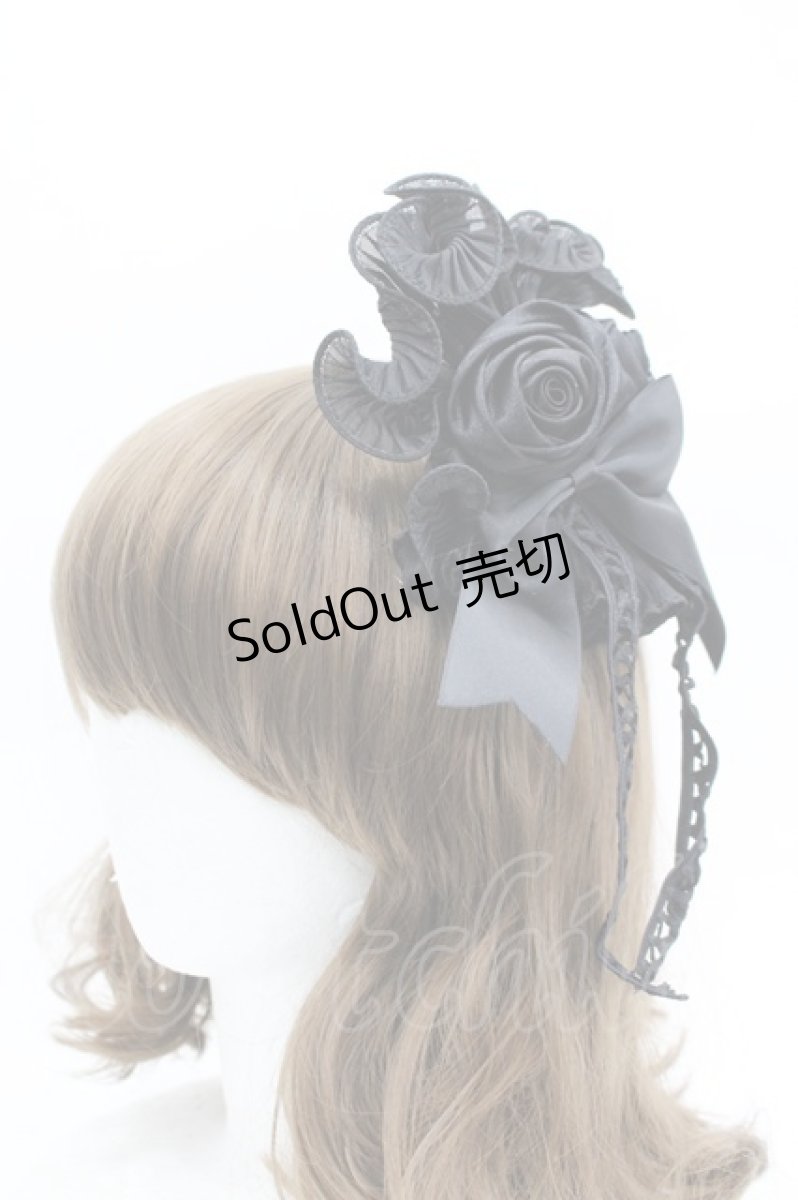 画像1: LOLITAその他(お買取対象外) / ローズリボンキャノティエクリップ  黒 I-26-04-08-074-LO-AC-SA-ZI (1)