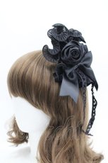 画像1: LOLITAその他(お買取対象外) / ローズリボンキャノティエクリップ  黒 I-26-04-08-074-LO-AC-SA-ZI (1)