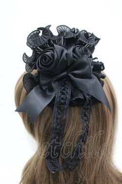 画像2: LOLITAその他(お買取対象外) / ローズリボンキャノティエクリップ  黒 I-26-04-08-074-LO-AC-SA-ZI