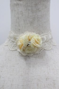 画像1: axes femme / 造花付レーシーチョーカー  キナリ I-26-04-08-002-AX-AC-TE-ZI