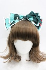 画像1: LOLITAその他(お買取対象外) / プリントリボンカチューシャ  グリーン I-26-04-08-077-LO-AC-SA-ZI (1)
