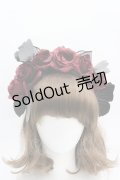 LOLITAその他(お買取対象外) / ローズ&蝶モチーフカチューシャ  黒Ｘ赤 I-26-04-08-078-LO-ZA-SA-ZI