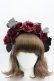 画像1: LOLITAその他(お買取対象外) / ローズ&蝶モチーフカチューシャ  黒Ｘ赤 I-26-04-08-078-LO-ZA-SA-ZI (1)