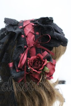 画像4: ALICE and the PIRATES / Memoire de Rose ヴェールカチューシャ  黒Ｘ赤 I-26-04-08-082-PA-AC-SA-ZI