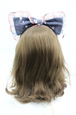 画像2: LOLITAその他(お買取対象外) / プリントリボンカチューシャ  グレーＸピンク I-26-04-08-085-LO-AC-SA-ZI (2)