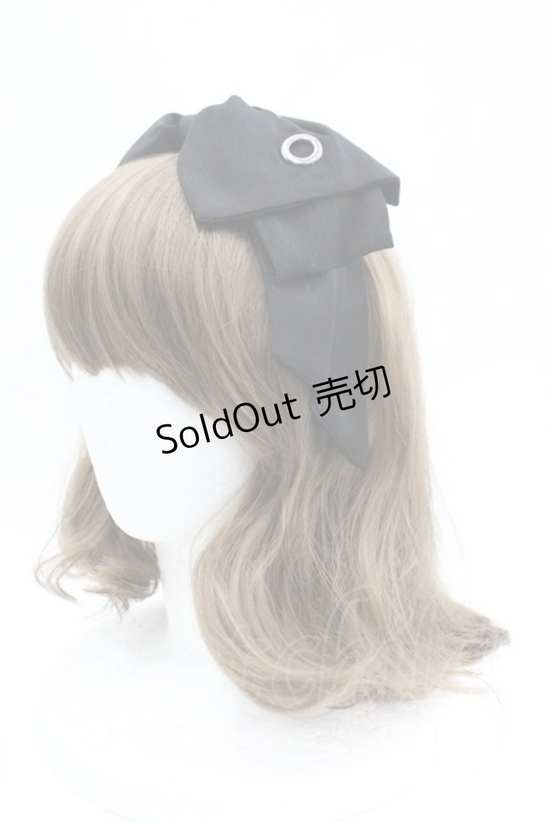 画像2: LOLITAその他(お買取対象外) / 丸スタッズリボンカチューシャ  黒Ｘシルバー I-26-04-08-088-LO-AC-SA-ZI (2)