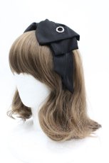 画像2: LOLITAその他(お買取対象外) / 丸スタッズリボンカチューシャ  黒Ｘシルバー I-26-04-08-088-LO-AC-SA-ZI (2)
