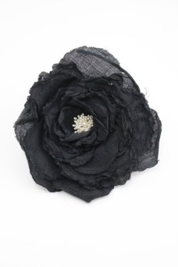 画像1: PINK HOUSE / パール使いフラワーコサージュ  黒 I-26-04-08-109-LO-ZA-TE-ZI