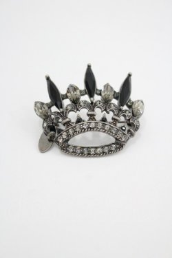 画像1: PINK HOUSE / クラウンブローチ  シルバー×黒 I-26-04-08-112-LO-AC-TE-ZI