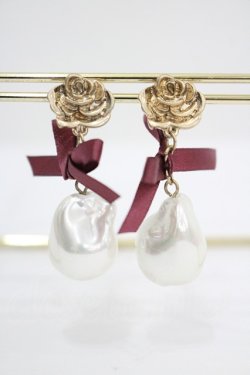 画像1: axes femme / リボン×偏光パールイヤリング  ピンク I-26-04-08-113-AX-AC-SA-ZI