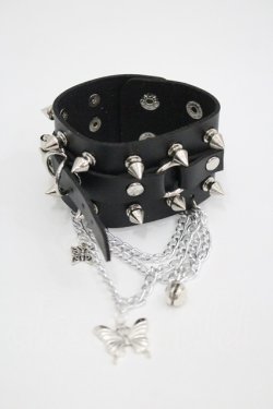 画像1: LOLITAその他(お買取対象外) / チェーンスタッズブレスレット  黒Ｘシルバー I-26-04-08-114-LO-AC-SA-ZI