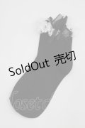 Hoshibako Works / レースリボンソックス  黒Ｘ白 I-26-04-08-128-LO-ZA-SA-ZI
