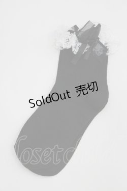 画像1: Hoshibako Works / レースリボンソックス  黒Ｘ白 I-26-04-08-128-LO-ZA-SA-ZI