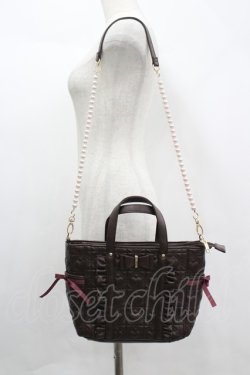 画像1: Cherirulu Chocola / MY*キルトリボン2WAYバッグ  ブラウン I-26-04-08-017-GO-BG-SA-ZI