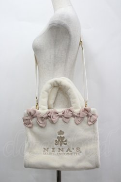 画像1: m petit by misako / AM*シシュウ2WAYバッグ  白Ｘピンク I-26-04-08-018-LO-BG-SA-ZI