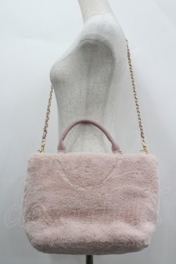 画像2: axes femme / リボンデザインファーバッグ   ピンク I-26-04-08-023-AX-BG-TE-ZI