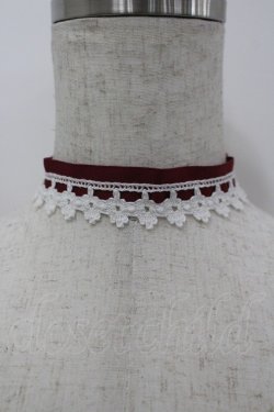 画像1: LOLITAその他(お買取対象外) / レースチョーカー  ボルドーＸ白 I-26-04-08-004-LO-ZA-SA-ZI