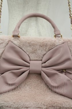 画像4: axes femme / リボンデザインファーバッグ   ピンク I-26-04-08-023-AX-BG-TE-ZI