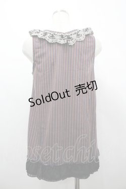 画像2: axes femme / レジメンタルストライプ柄アウターキャミ M ブルー I-26-04-10-035-AX-TO-SA-ZI