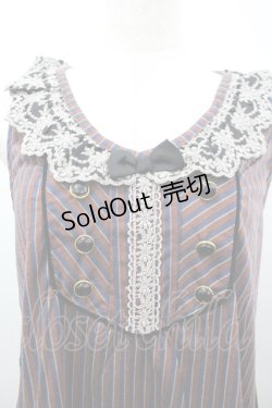 画像3: axes femme / レジメンタルストライプ柄アウターキャミ M ブルー I-26-04-10-035-AX-TO-SA-ZI