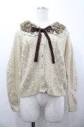 axes femme / ファーティペット付ニットカーディガン M ベージュ I-26-04-10-038-AX-TO-SA-ZI
