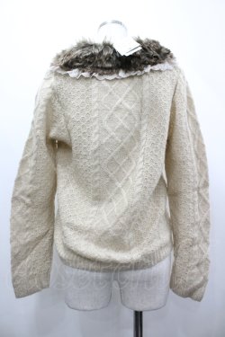 画像2: axes femme / ファーティペット付ニットカーディガン M ベージュ I-26-04-10-038-AX-TO-SA-ZI