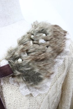 画像3: axes femme / ファーティペット付ニットカーディガン M ベージュ I-26-04-10-038-AX-TO-SA-ZI