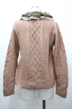 画像2: axes femme / ファーティペット付ニットカーディガン M アワピンク I-26-04-10-039-AX-TO-SA-ZI