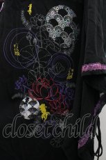 画像3: Ozz oneste / レイヤードチャイナ着物袖ZIPワンピース  黒×紫 I-26-04-10-045-OO-OP-TE-ZI (3)