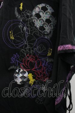 画像3: Ozz oneste / レイヤードチャイナ着物袖ZIPワンピース  黒×紫 I-26-04-10-045-OO-OP-TE-ZI