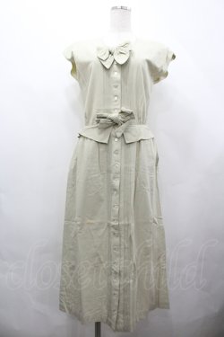 画像1: PINK HOUSE / リボンピンタックセットアップ風ワンピース  アイボリー I-26-04-10-047-LO-OP-SA-ZI