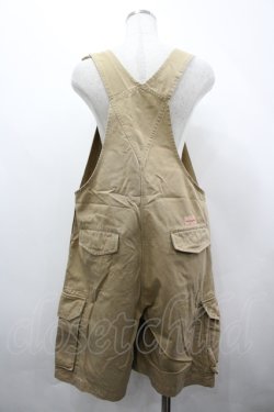 画像2: WONDERFUL WORLD / ロゴワッペンハーフサロペット  ベージュ I-26-04-10-048-LO-OP-SA-ZI