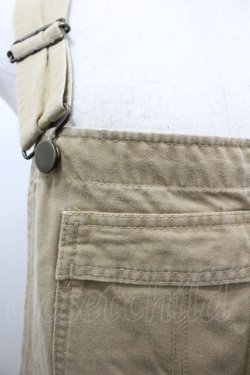 画像3: WONDERFUL WORLD / ロゴワッペンハーフサロペット  ベージュ I-26-04-10-048-LO-OP-SA-ZI