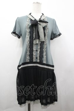 画像1: axes femme / 裾プリーツボータイチュニック M グリーン I-26-04-10-051-AX-OP-SA-ZI