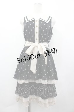 画像1: axes femme / フロッキードット衿付きOP M クロ I-26-04-10-067-AX-OP-SA-ZI