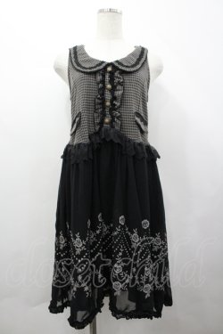 画像1: axes femme / 千鳥ベストレイヤード風チュニック  クロ I-26-04-10-069-AX-OP-SA-ZI