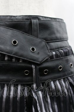 画像3: SEX POT ReVeNGe / ダメージフラップストライプフリルミニスカート  黒×シルバー I-26-04-10-075-SP-SK-TE-ZI